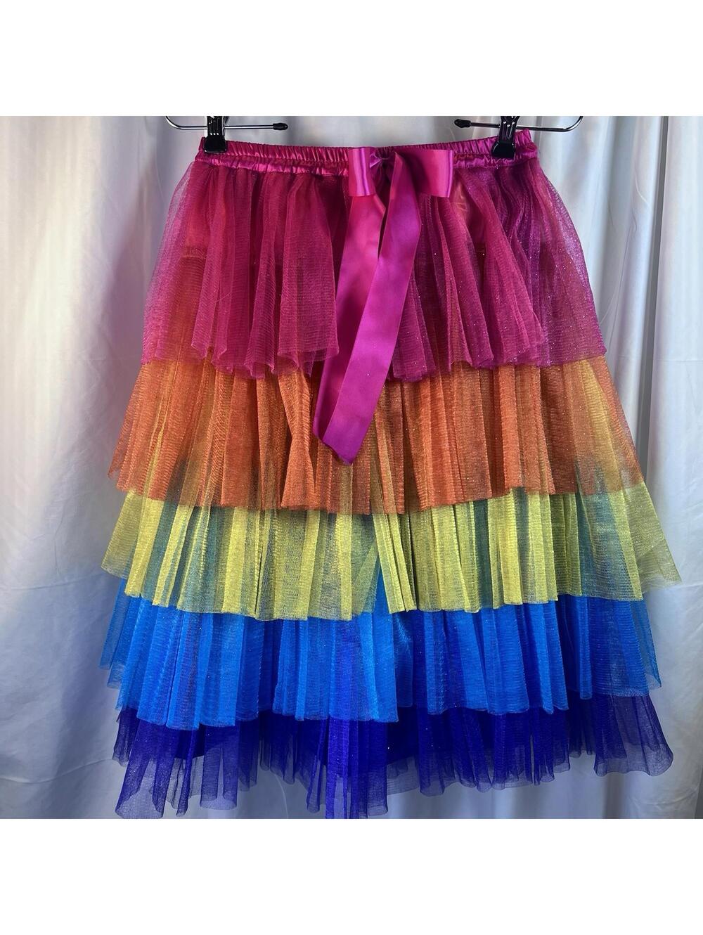 Just Pretend Layered Rainbow Tutu Skirt Ruffle Petticoat Kids One Size Fits Most